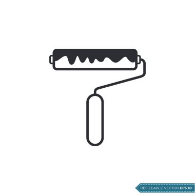 Roller Fırça Simgesi Vektör Şablonu Resim Şablonu EPS 10