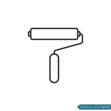 Roller Fırça Simgesi Vektör Şablonu Resim Şablonu EPS 10