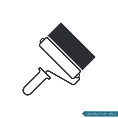 Roller Fırça Simgesi Vektör Şablonu Resim Şablonu EPS 10