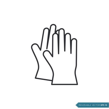 Eldiven Bahçıvanlığı Simge Vektör Şablonu Çizim Tasarımı EPS 10