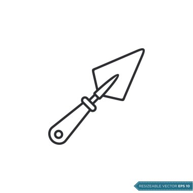 Maça, Kürek Bahçecilik Aracı Simge Vektör Şablonu Çizim Tasarımı