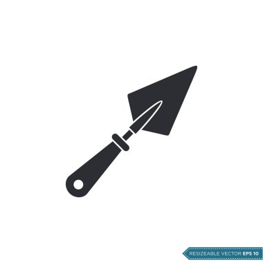 Maça, Kürek Bahçecilik Aracı Simge Vektör Şablonu Çizim Tasarımı