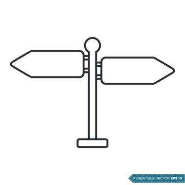 Yön İşareti, Yol İşareti Simgesi Vektör Şablonu İllüstrasyon Tasarımı EPS 10
