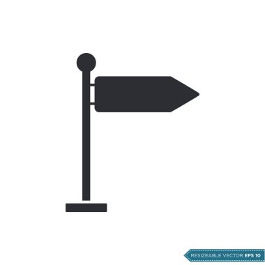 Yön İşareti, Yol İşareti Simgesi Vektör Şablonu İllüstrasyon Tasarımı EPS 10