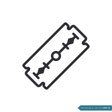 Ustura Bıçağı Simgesi Vektör Şablonu Resim Tasarımı EPS 10