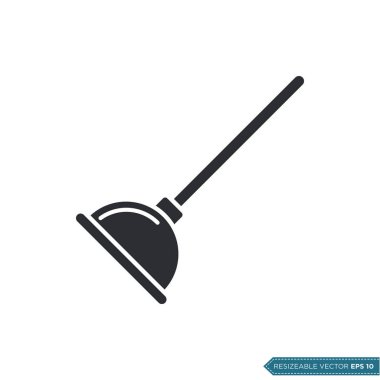 Tuvalet Pompası Simgesi Vektör Şablonu Çizim Tasarımı