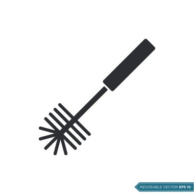 Tuvalet Fırçası Simgesi Vektör Şablonu Çizim Tasarımı EPS 10