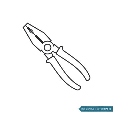 Güncel Pense Simge Vektör Şablonu Çizim Tasarımı EPS 10