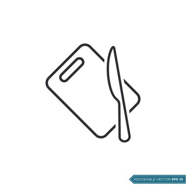 Kesme Tahtası Simge Vektör Şablonu Resmetme Tasarımı EPS 10