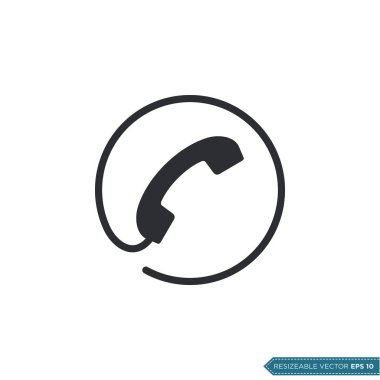 Telefon Simgesi Vektör Şablonu Çizim Tasarımı EPS 10