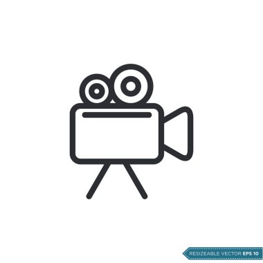 Video Kamera Simgesi Vektör Şablonu İllüstrasyon Tasarımı EPS 10