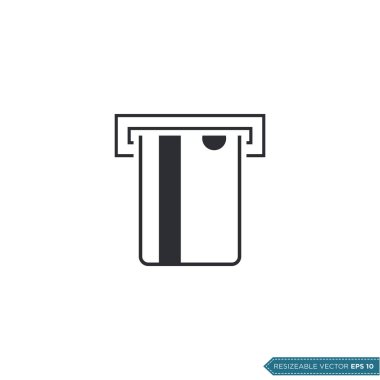 ATM Simgesi Vektör Şablonu Düz Çizim Tasarımı EPS 10