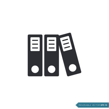 Bağlayıcı Dosyalar Belge Kütüphanesi Simge Vektör Şablonu Çizim Tasarımı EPS 10