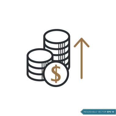 Dolar Para Sikkesi Simgesi Vektör Şablonu Düz Tasarım EPS 10