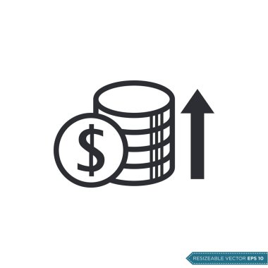 Dolar Para Simgesi Şablonu Düz Çizim Tasarımı EPS 10