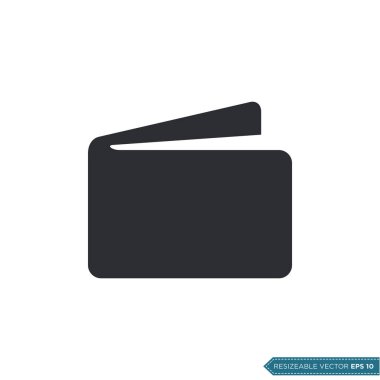 Basit Cüzdan Simgesi Vektör Şablonu Düz Çizim Tasarımı EPS 10