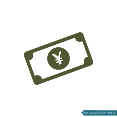 Yen Para Simgesi Vektör Şablonu Düz Tasarım EPS 10