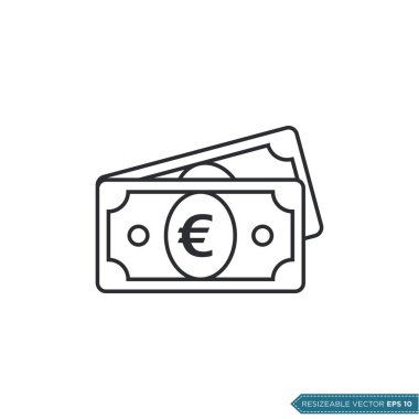 Euro Para Simgesi Vektör Şablonu Düz Tasarım EPS 10