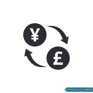 Sterlin Borsası Para Birimi Simgesi Vektör Şablonu EPS 10