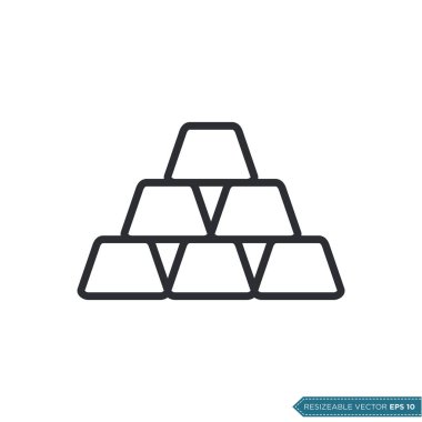 Altın Çubuk Simge Vektör Düz Çizim Tasarımı EPS 10