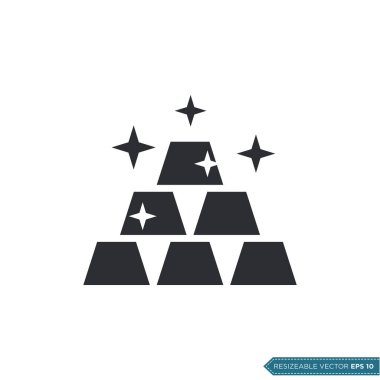 Altın Çubuk Simge Vektör Düz Çizim Tasarımı EPS 10