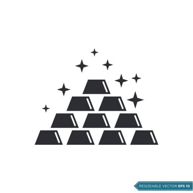 Altın Çubuk Simge Vektör Düz Çizim Tasarımı EPS 10