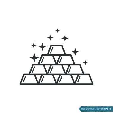 Altın Çubuk Simge Vektör Düz Çizim Tasarımı EPS 10