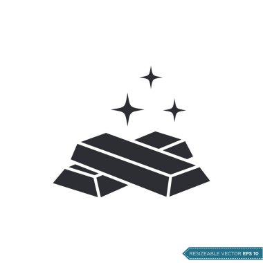 Altın Çubuk Simge Vektör Düz Çizim Tasarımı EPS 10