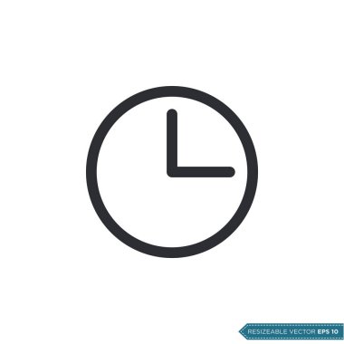 Saat Simgesi Vektör Şablonu Düz Tasarım Çizim Tasarımı EPS 10