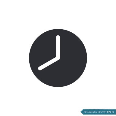 Saat Simgesi Vektör Şablonu Düz Tasarım Çizim Tasarımı EPS 10