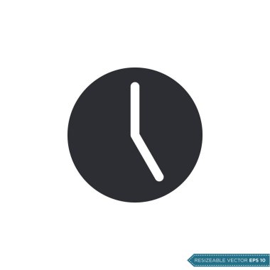 Saat Simgesi Vektör Şablonu Düz Tasarım Çizim Tasarımı EPS 10