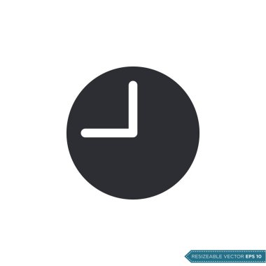 Saat Simgesi Vektör Şablonu Düz Tasarım Çizim Tasarımı EPS 10