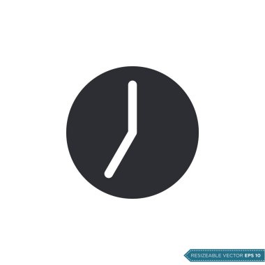 Saat Simgesi Vektör Şablonu Düz Tasarım Çizim Tasarımı EPS 10