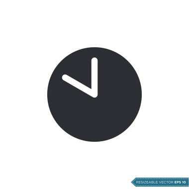 Saat Simgesi Vektör Şablonu Düz Tasarım Çizim Tasarımı EPS 10