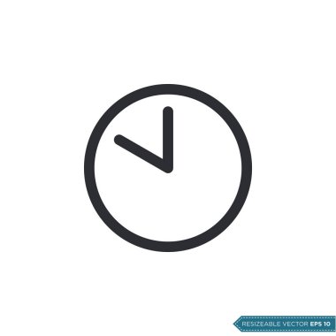 Saat Simgesi Vektör Şablonu Düz Tasarım Çizim Tasarımı EPS 10