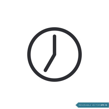 Saat Simgesi Vektör Şablonu Düz Tasarım Çizim Tasarımı EPS 10