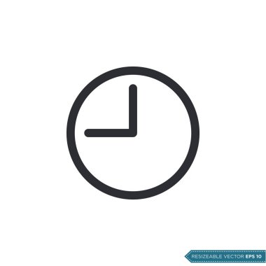 Saat Simgesi Vektör Şablonu Düz Tasarım Çizim Tasarımı EPS 10