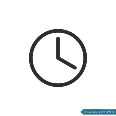 Saat Simgesi Vektör Şablonu Düz Tasarım Çizim Tasarımı EPS 10
