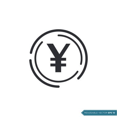 Japon Yen Simgesi Vektör Şablonu Düz Tasarım EPS 10