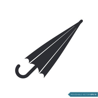 Şemsiye simgesi simgesi. Paketleme kuru logo vektör şablonu düz dizaynını korur. EPS 10