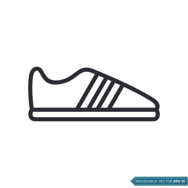 Spor Ayakkabısı Simgesi Vektör Şablonu Düz Tasarım EPS 10