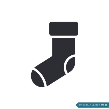 Sock Simge Vektör Şablonu Düz Çizim Tasarımı EPS 10