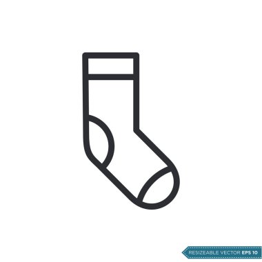 Sock Simge Vektör Şablonu Düz Çizim Tasarımı EPS 10