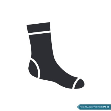 Sock Simge Vektör Şablonu Düz Çizim Tasarımı EPS 10
