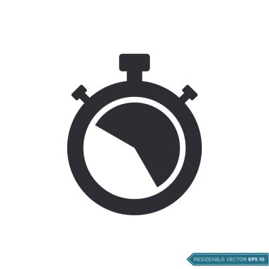 Stopwatch Simge Vektör Şablonu Düz Çizim Tasarımı EPS 10