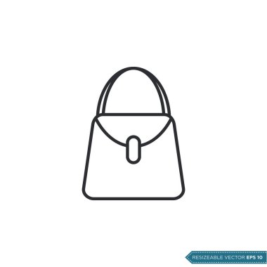 Kadın Torbası Simge Vektör Şablonu Düz Çizim Tasarımı EPS 10