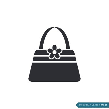 Kadın Torbası Simge Vektör Şablonu Düz Çizim Tasarımı EPS 10