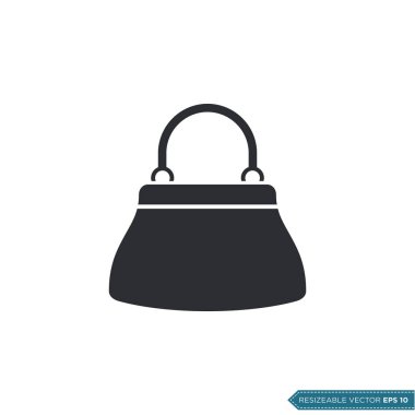 Kadın Torbası Simge Vektör Şablonu Düz Çizim Tasarımı EPS 10
