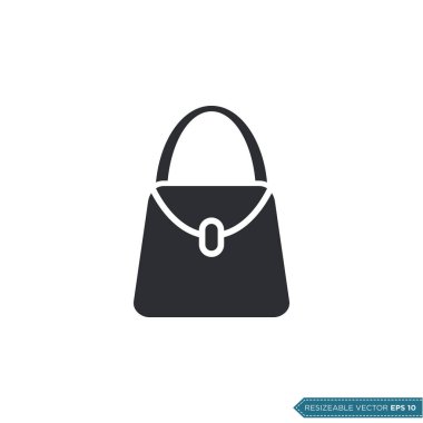 Kadın Torbası Simge Vektör Şablonu Düz Çizim Tasarımı EPS 10