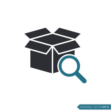 Kutu Paketi Teslimat Simgesi Vektörü. Kurye Kargo Nakliye Çizim Şablonu. EPS 10